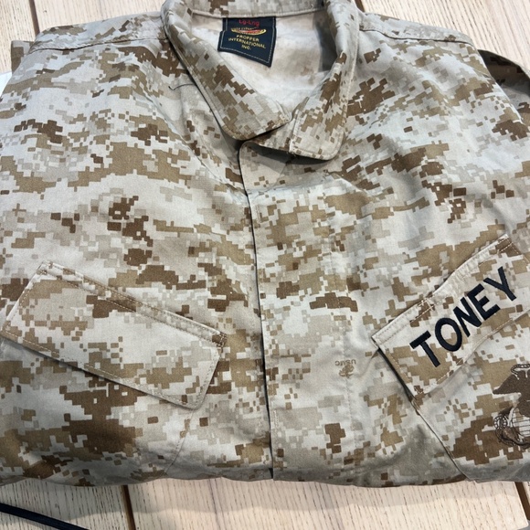 US Marine Corps MCCUU Desert Marpat Blouse Jacket USMC Military Large Long  - Picture 6 of 16